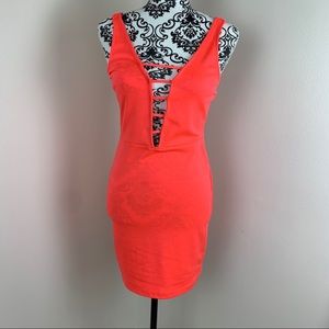 Charlotte Russe Coral Low Cut Party Dress🌺